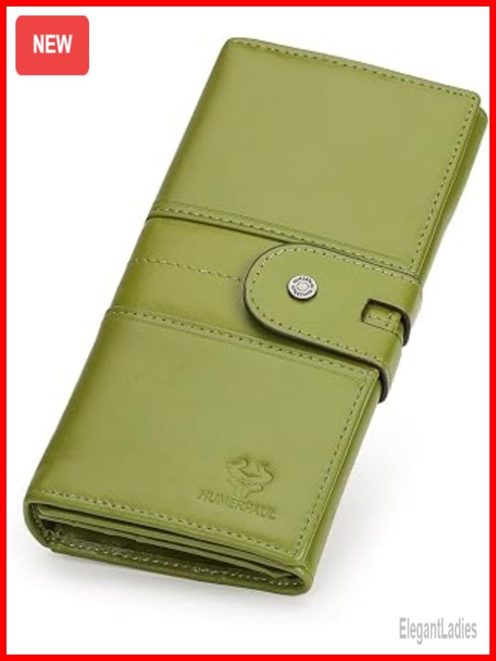 RFID Blocking Genuine Leather Bifold Long Clutch Wallet Money Clip Card Holder
